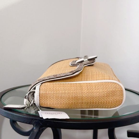 Coach Taylor City Natural Straw Python Leather Clutch Wristlet F50929 NWT - Picture 4 of 8